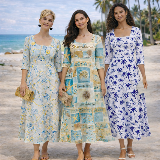 Linen Pocket Midi Dress Artist Series