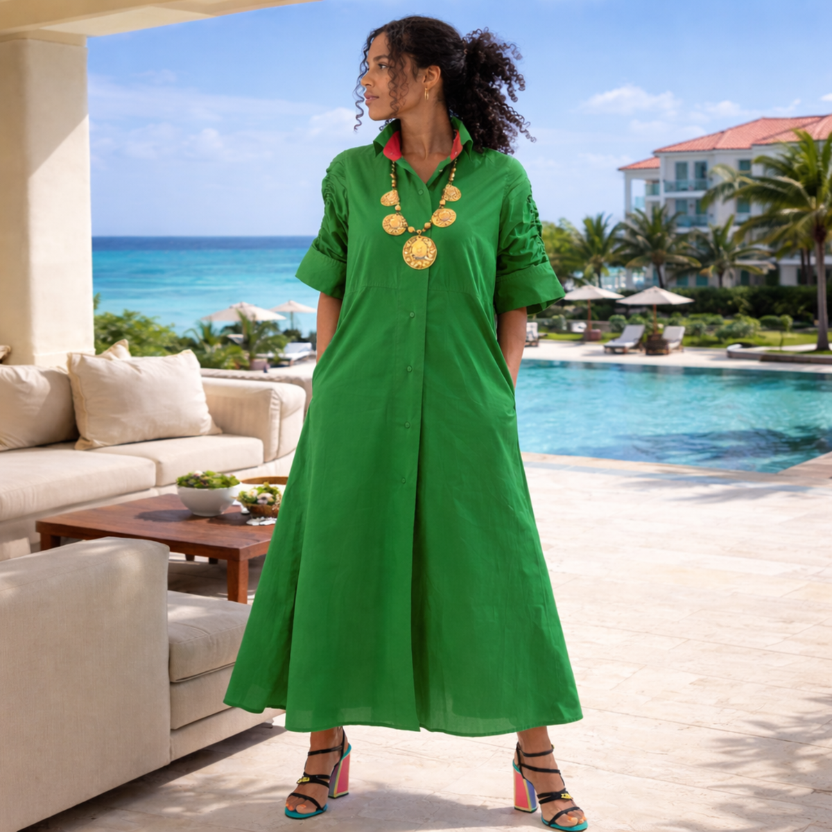 Mila Relaxed Egyptian Cotton Shirt Dress