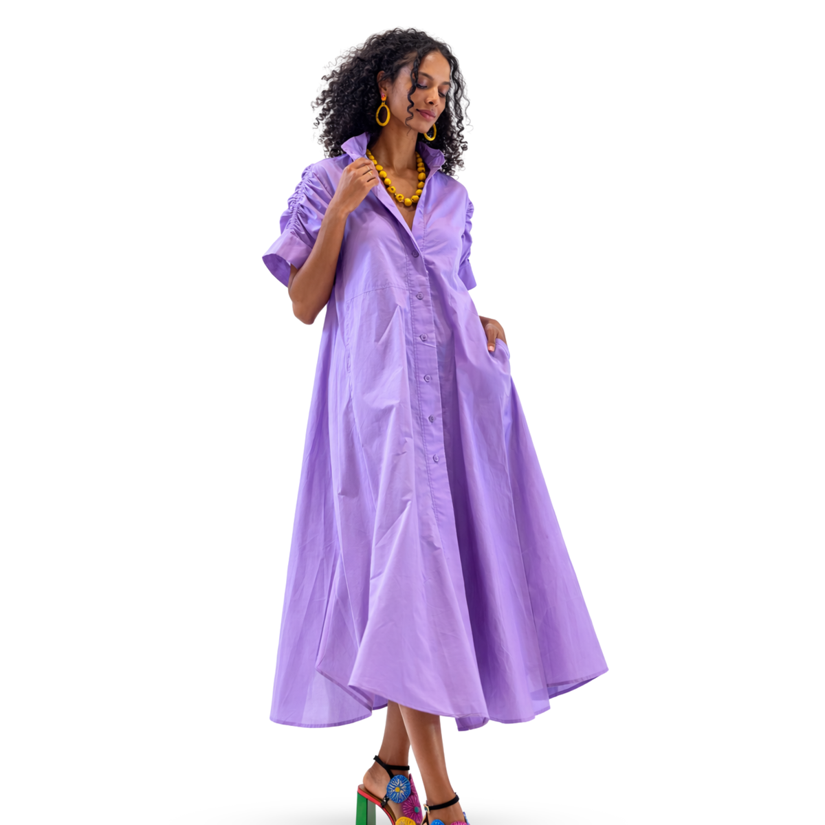 Mila Relaxed Egyptian Cotton Shirt Dress