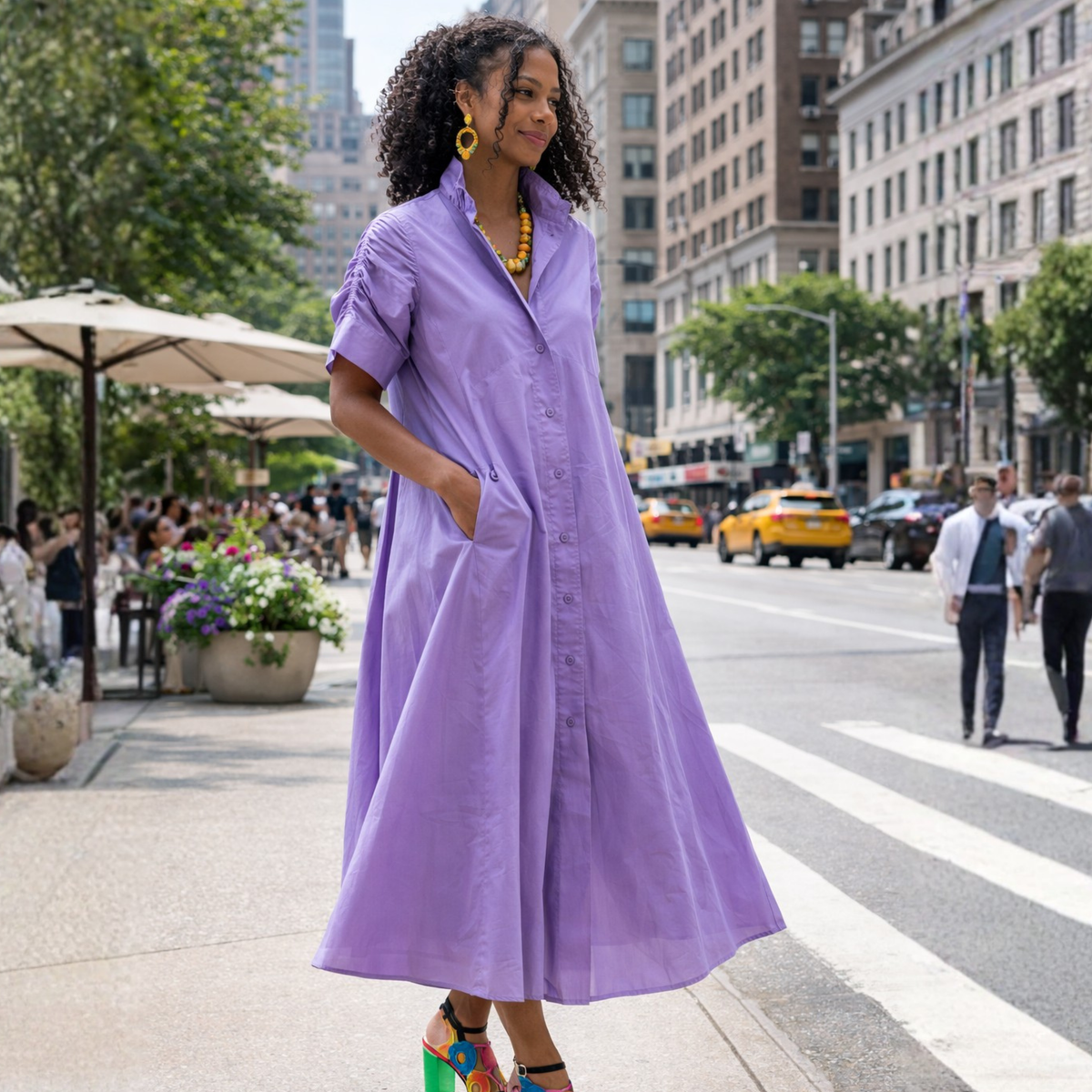 Mila Relaxed Egyptian Cotton Shirt Dress