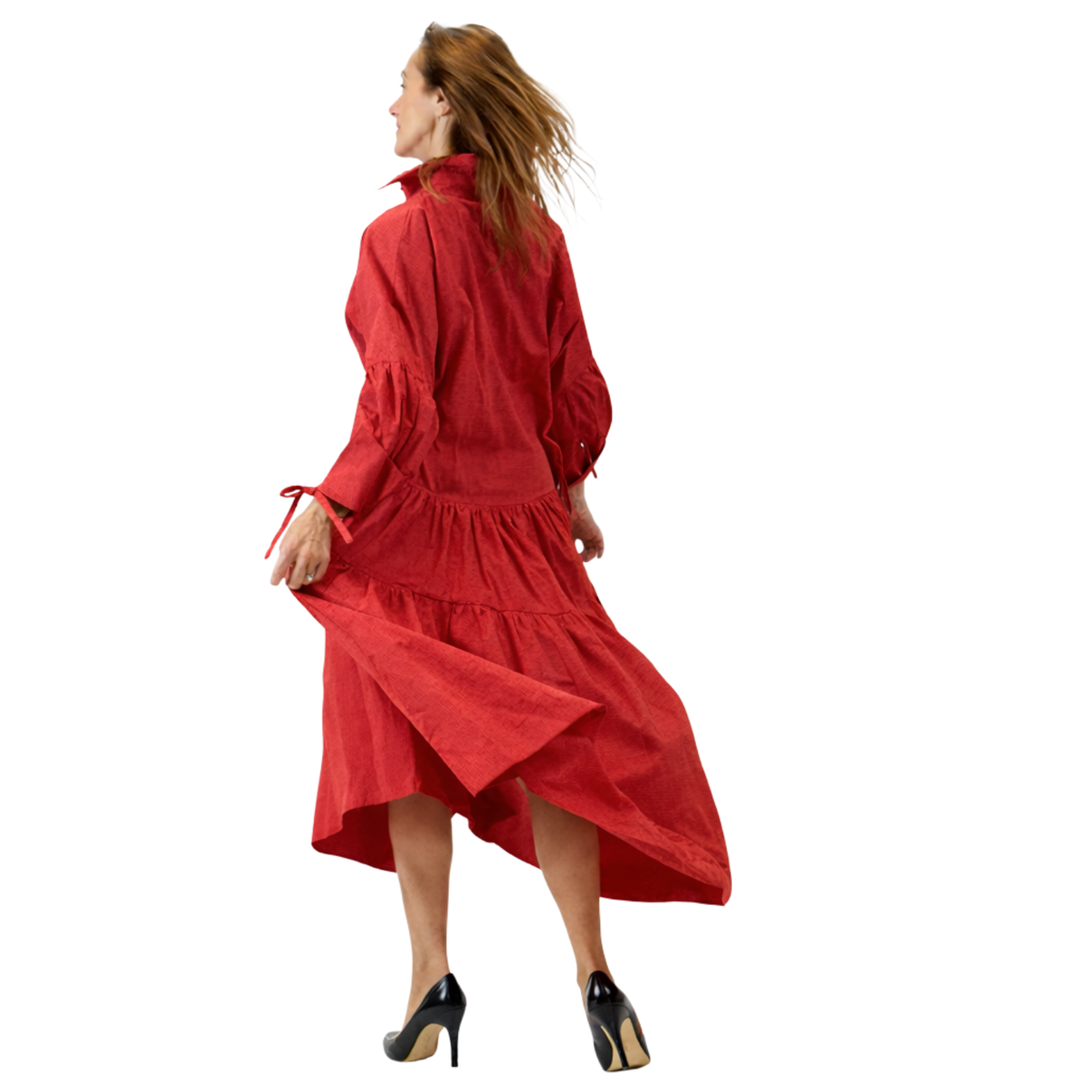 Ria Tiered Cotton Midi Dress