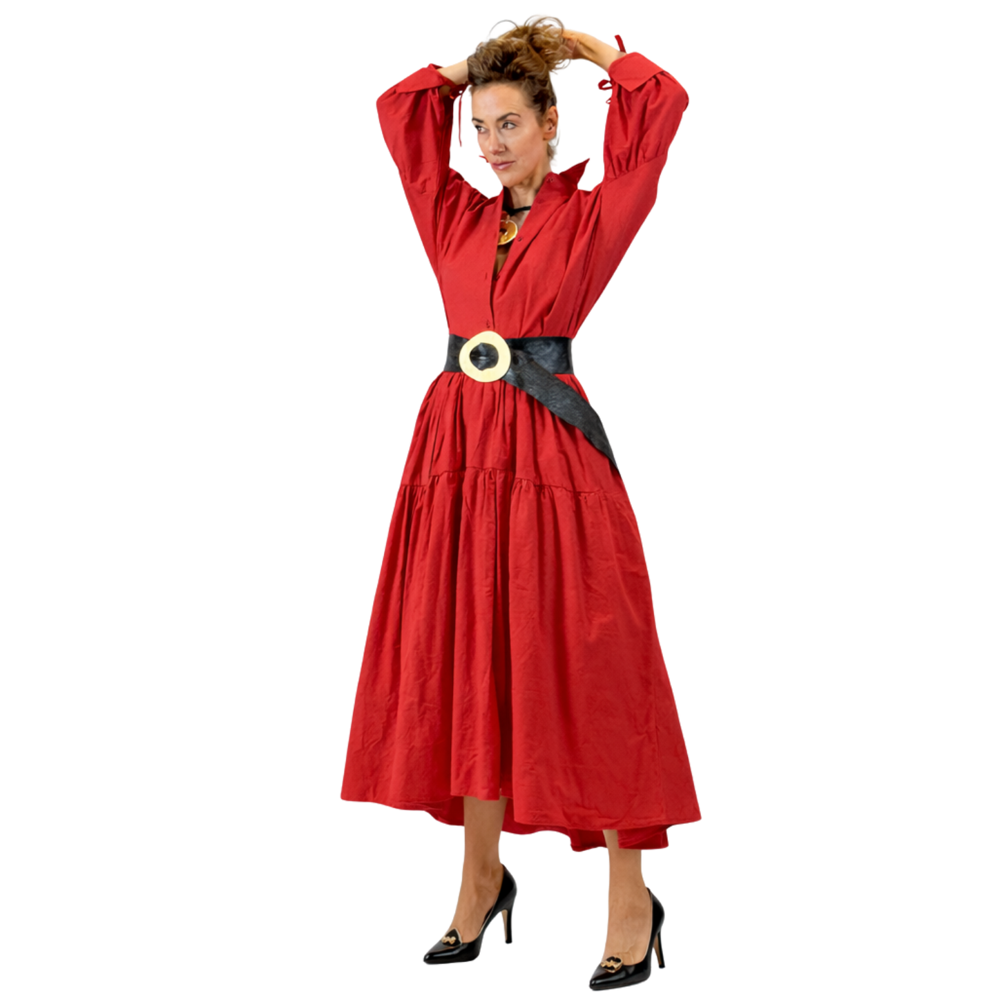 Ria Tiered Cotton Midi Dress