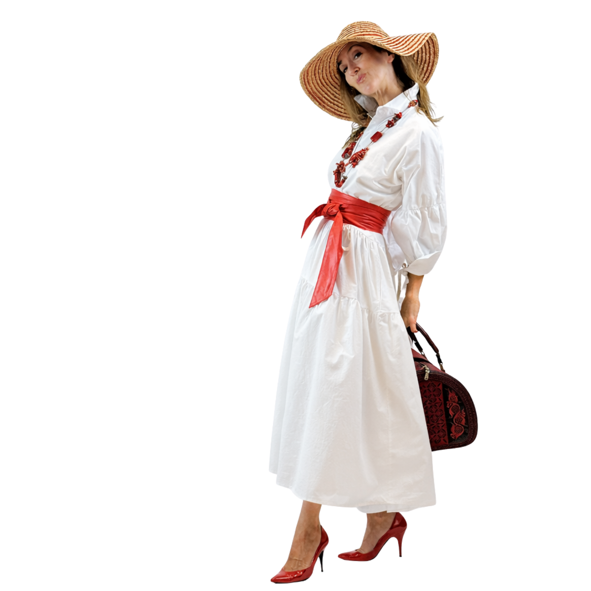 Ria Tiered Cotton Midi Dress