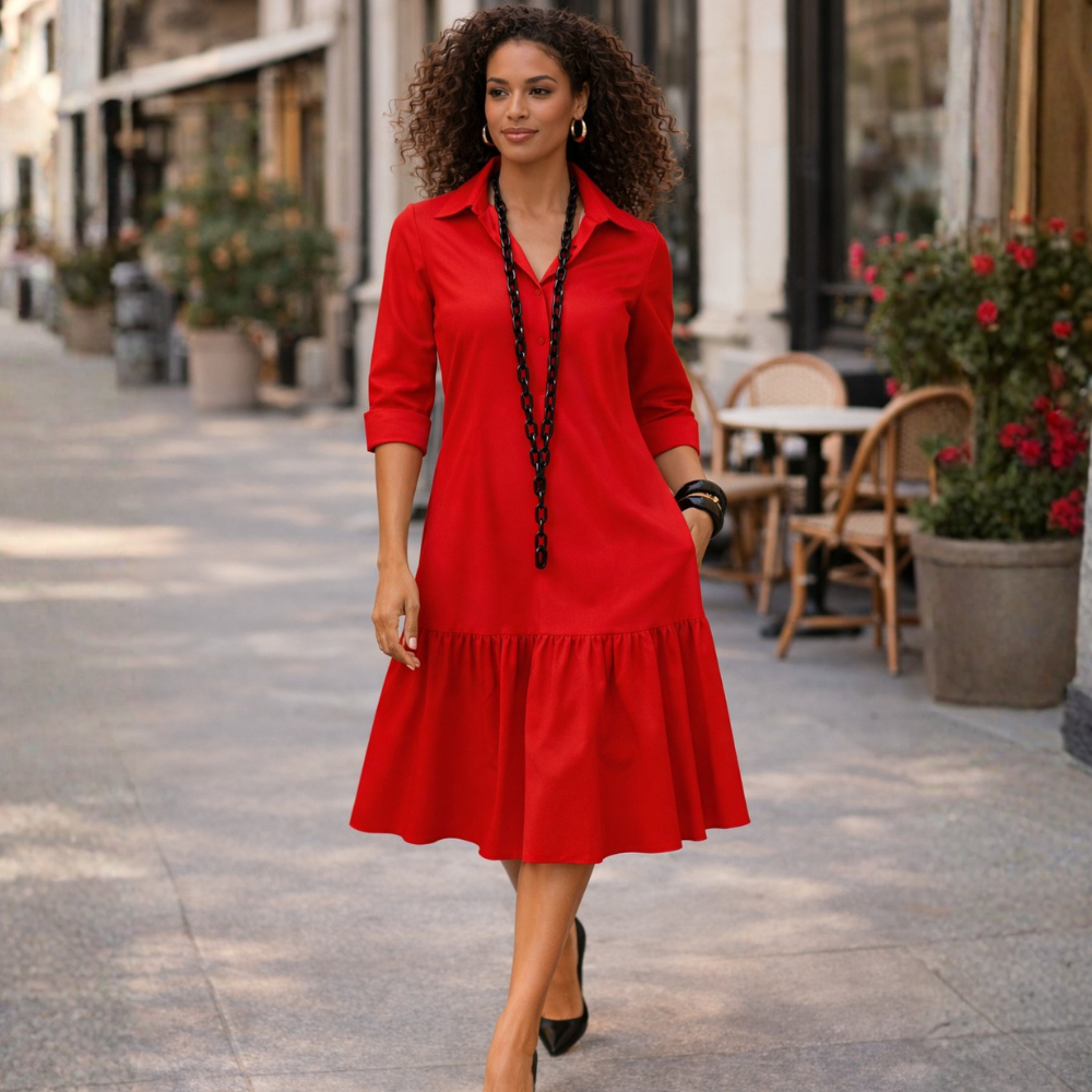 Lana Egyptian Cotton Tiered Shirt Dress