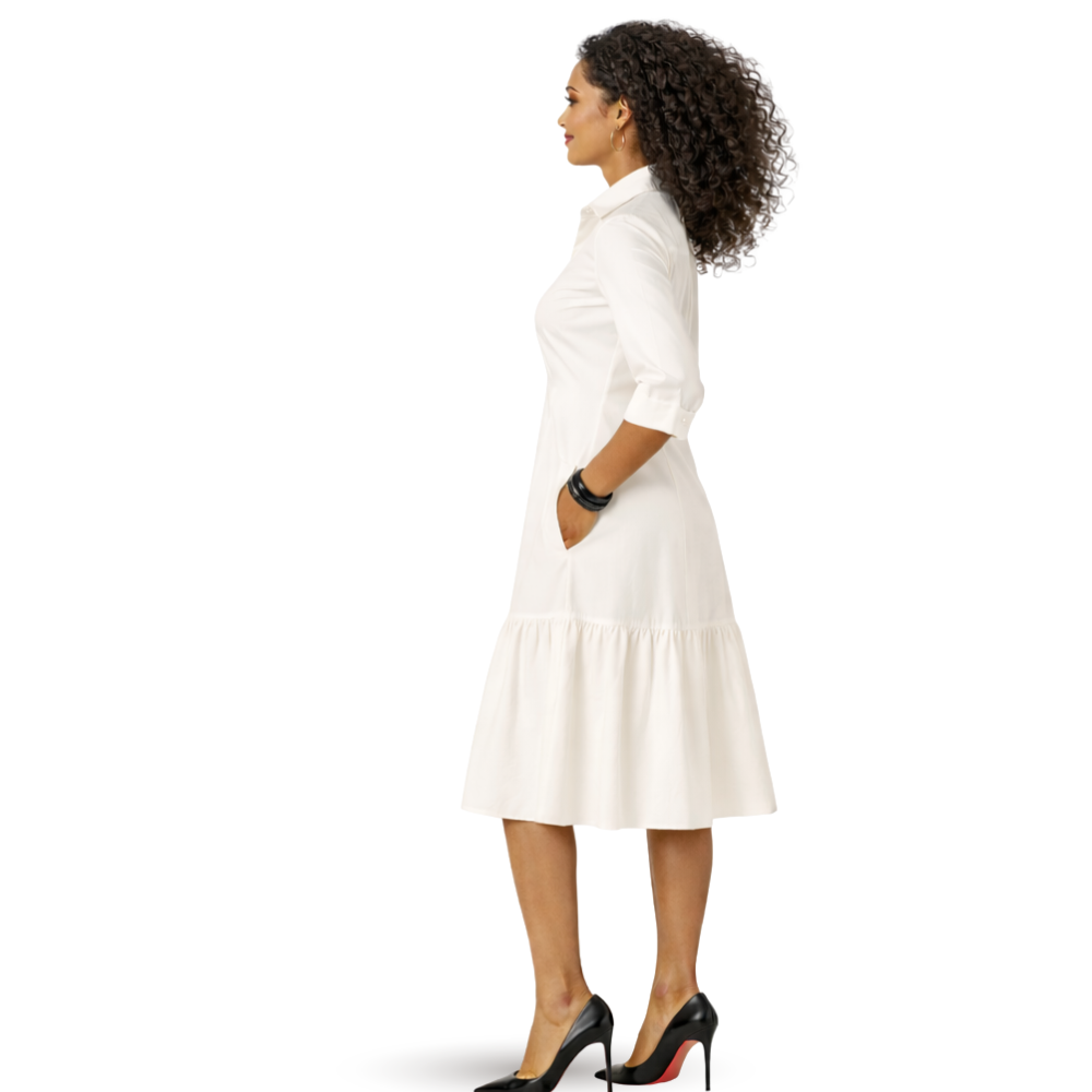 Lana Egyptian Cotton Tiered Shirt Dress