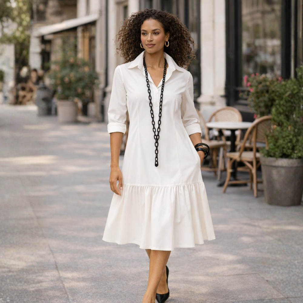 Lana Egyptian Cotton Tiered Shirt Dress
