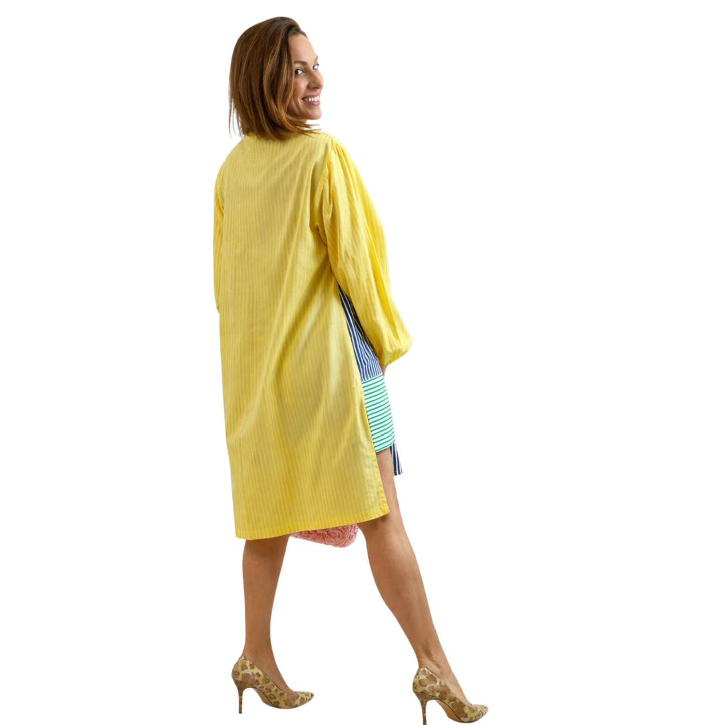Kira Cotton Striped Patchwork Tunic
