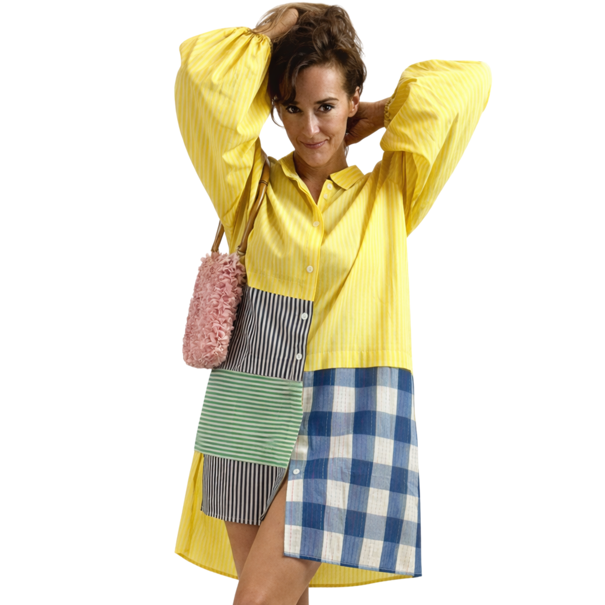 Kira Cotton Striped Patchwork Tunic