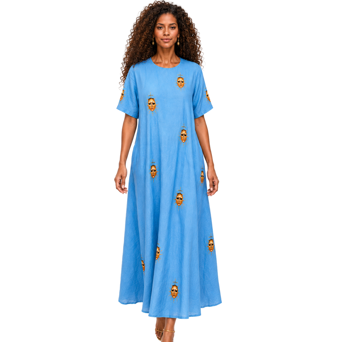 Azura Masque Flax Linen Maxi Dress | Clyde Thomas Carnival Collection