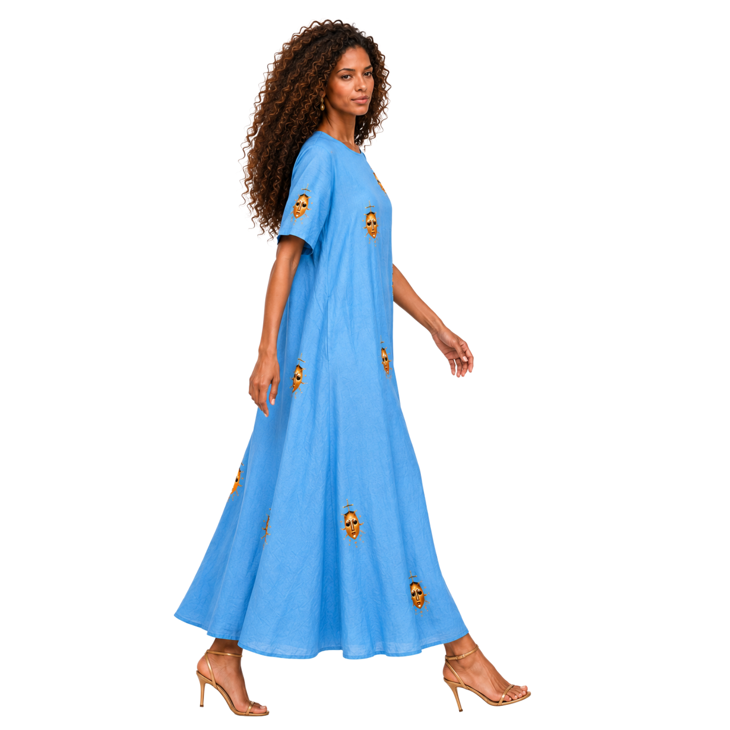 Azura Masque Flax Linen Maxi Dress | Clyde Thomas Carnival Collection