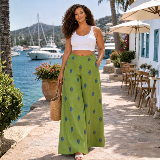 Savannah Masque 100% Flax Linen Wide-Leg Pants
