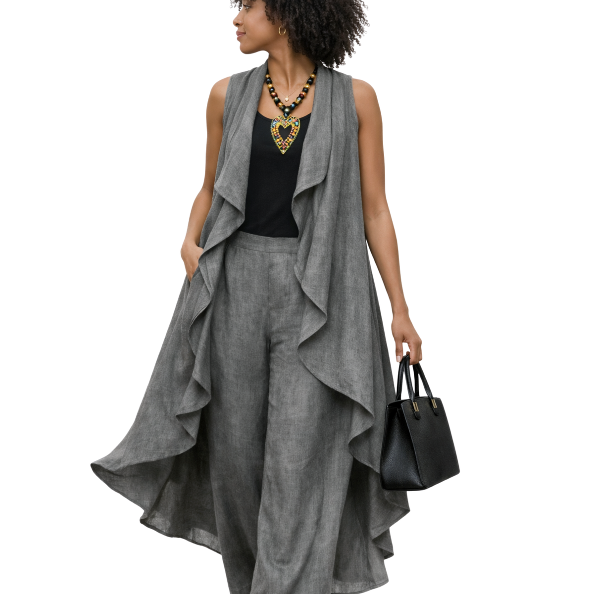Zyanna Flax Linen 2-Piece Pants Set – Sculpted Resort Ensemble