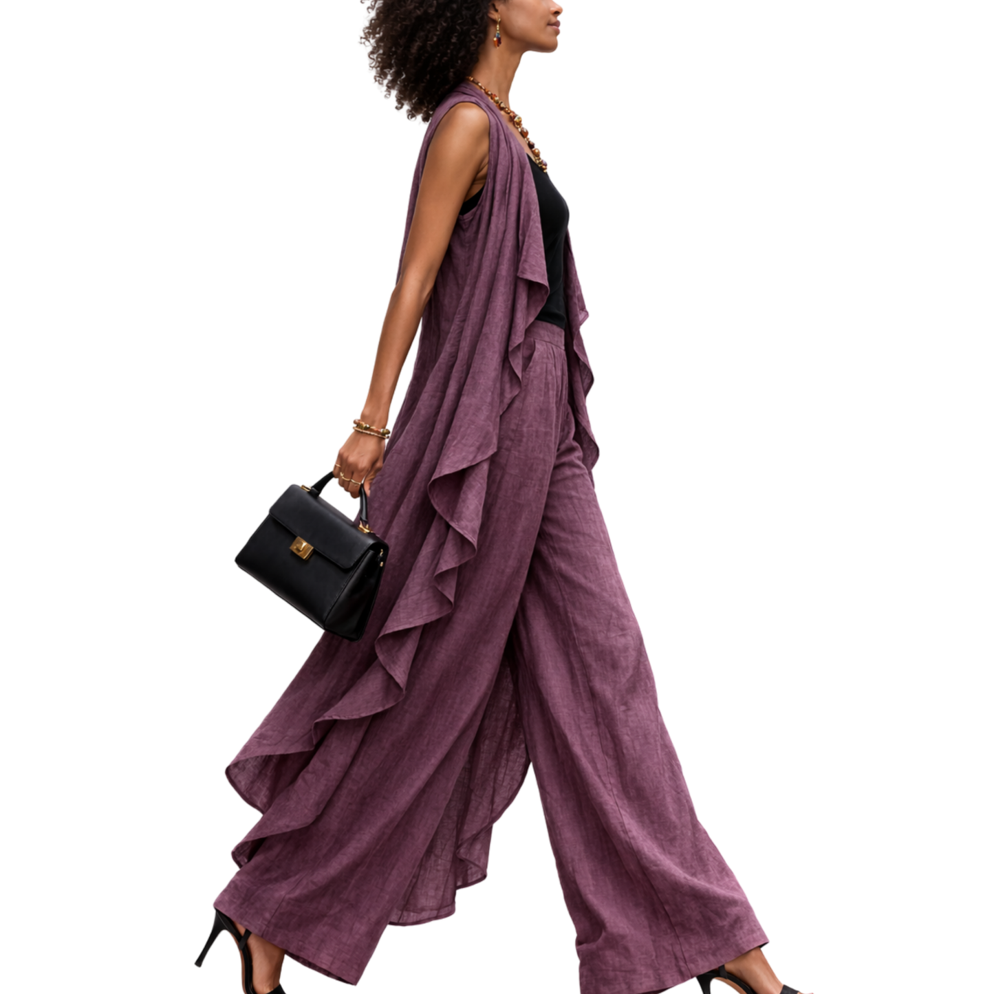 Zyanna Flax Linen 2-Piece Pants Set – Sculpted Resort Ensemble
