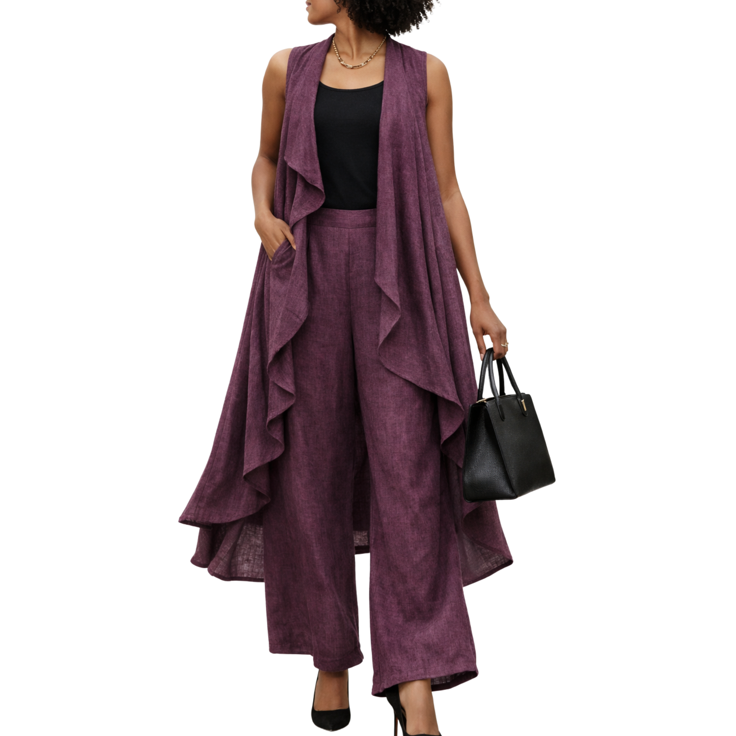 Zyanna Flax Linen 2-Piece Pants Set – Sculpted Resort Ensemble