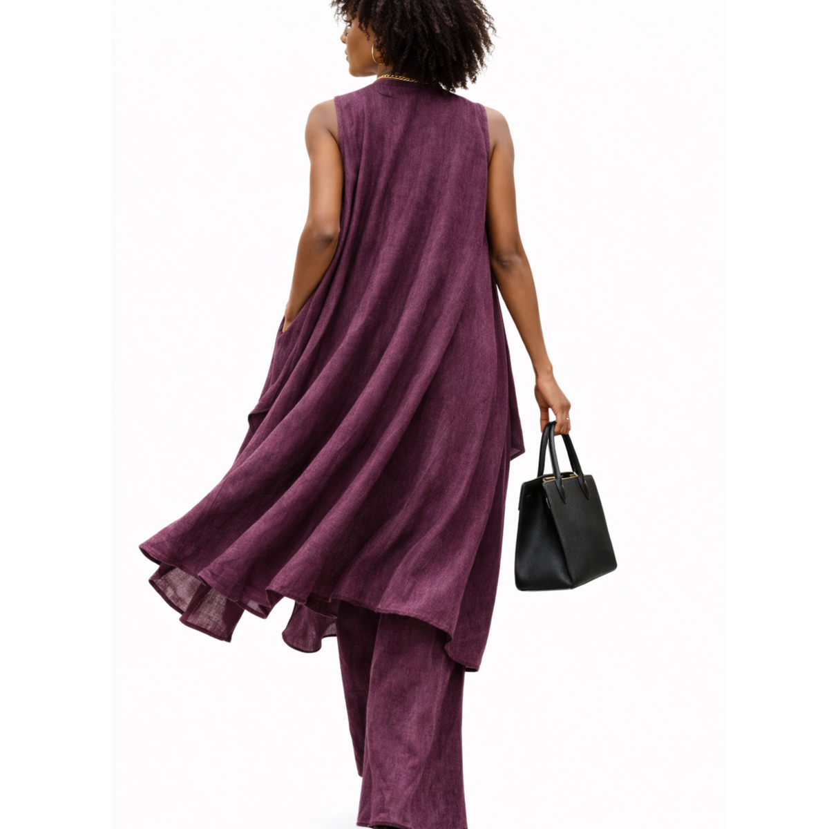 Zyanna Flax Linen 2-Piece Pants Set – Sculpted Resort Ensemble