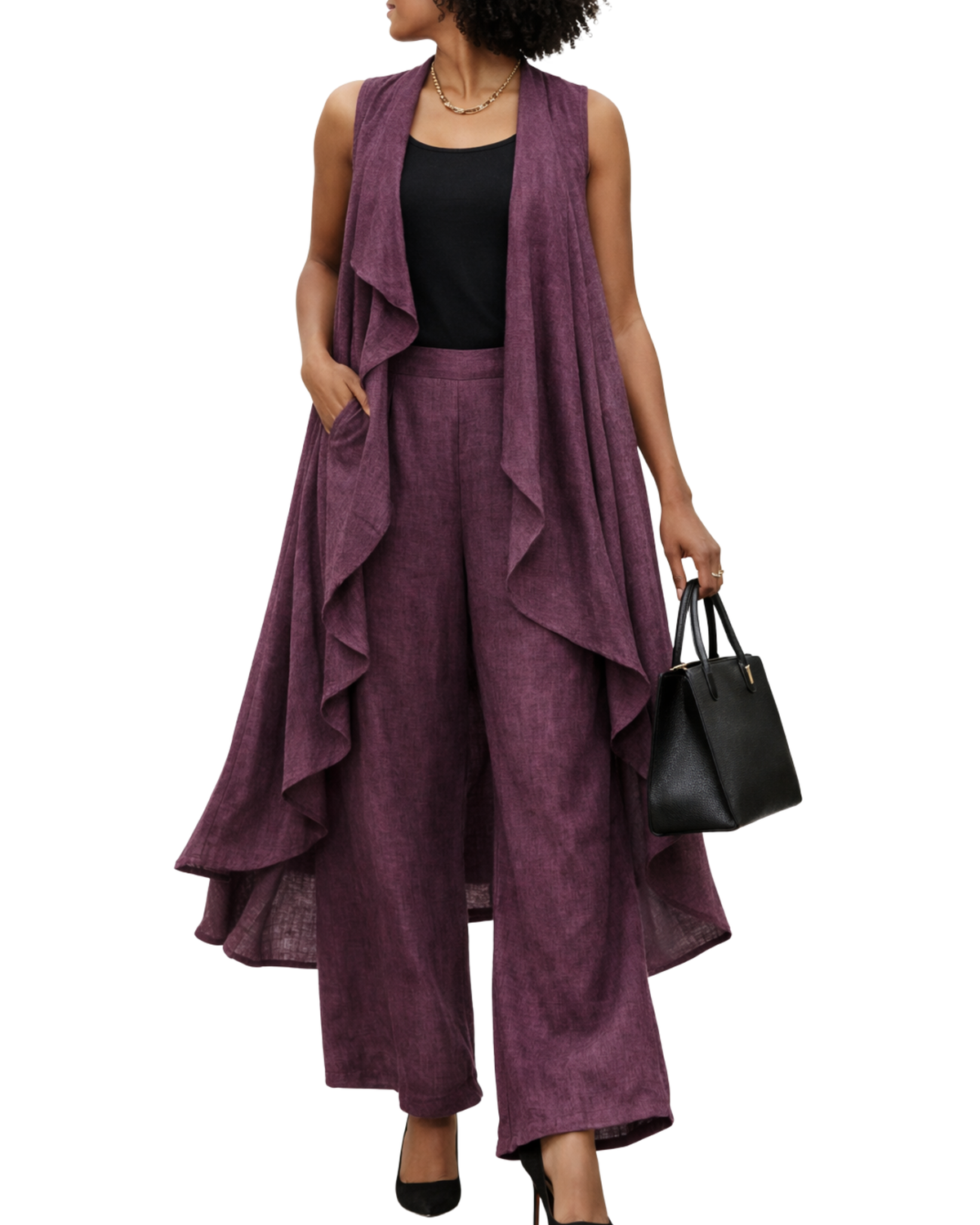 Zyanna Flax Linen 2-Piece Pants Set – Sculpted Resort Ensemble