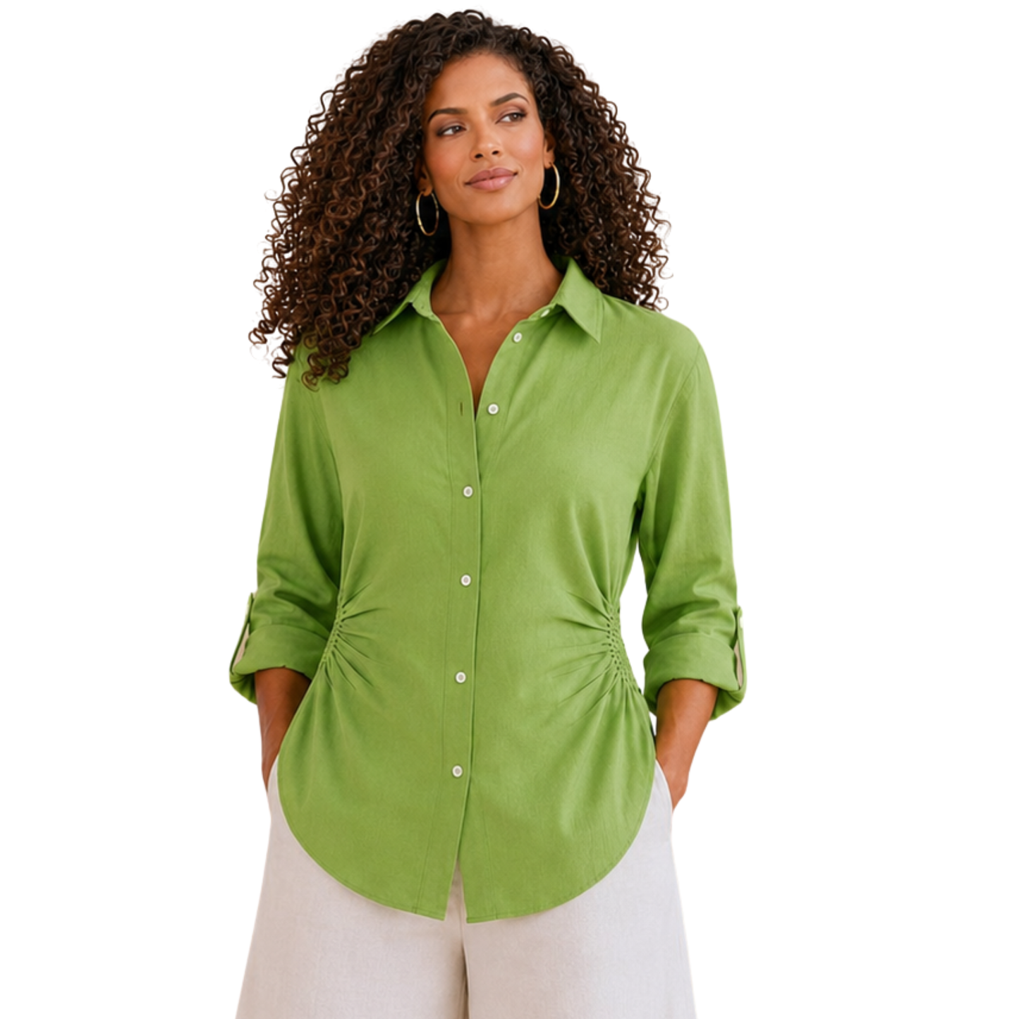 Savannah Masque 100% Flax Linen Artist-Print Shirt