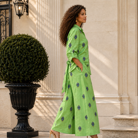 Savannah Masque 100% Flax Linen Wide-Leg Pants