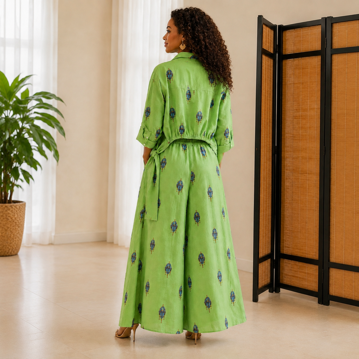 Savannah Masque 100% Flax Linen Wide-Leg Pants