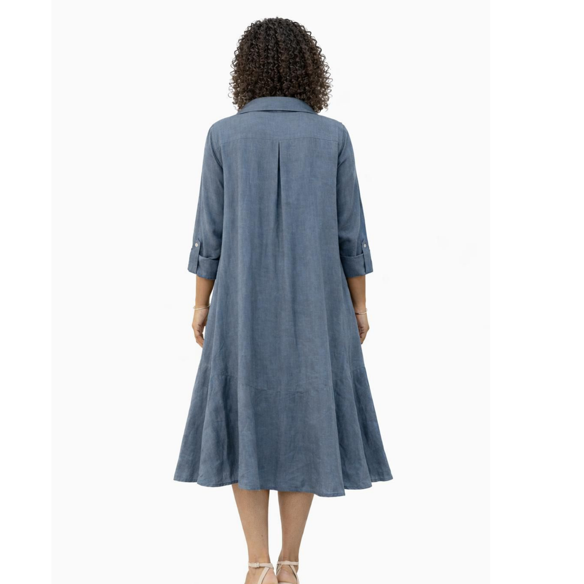 Isla Linen Bias Midi Dress