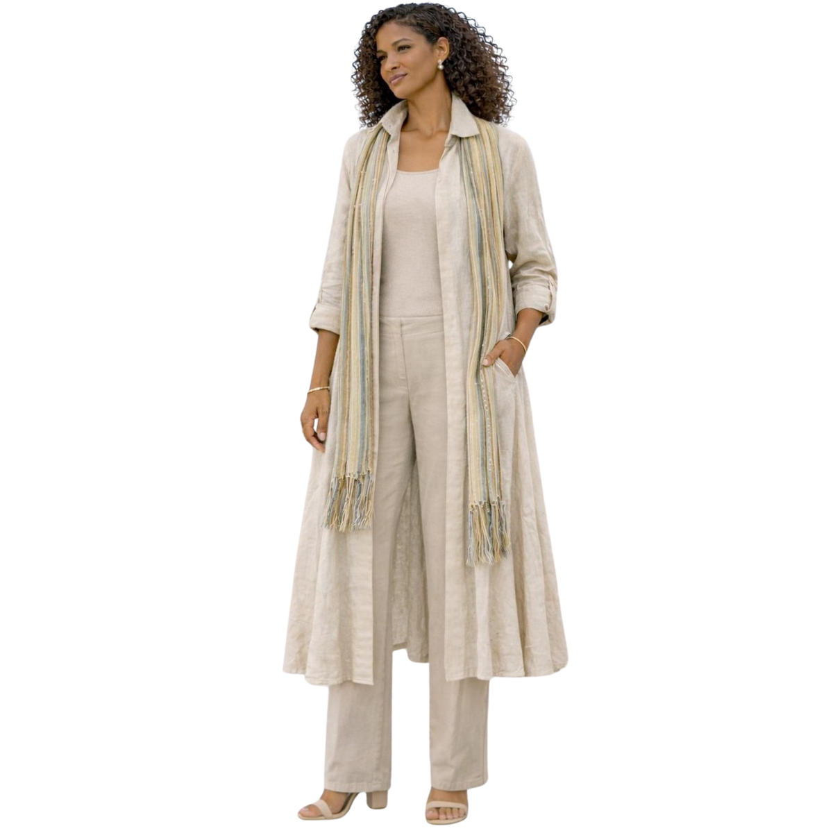 Isla Linen Bias Midi Dress
