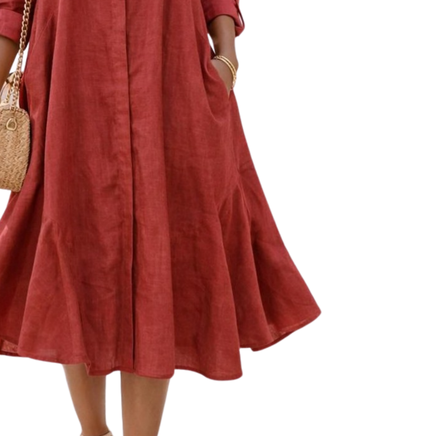 Isla Linen Bias Midi Dress