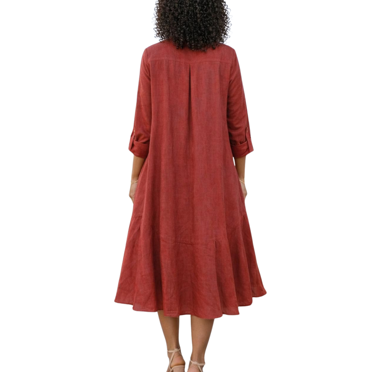 Isla Linen Bias Midi Dress