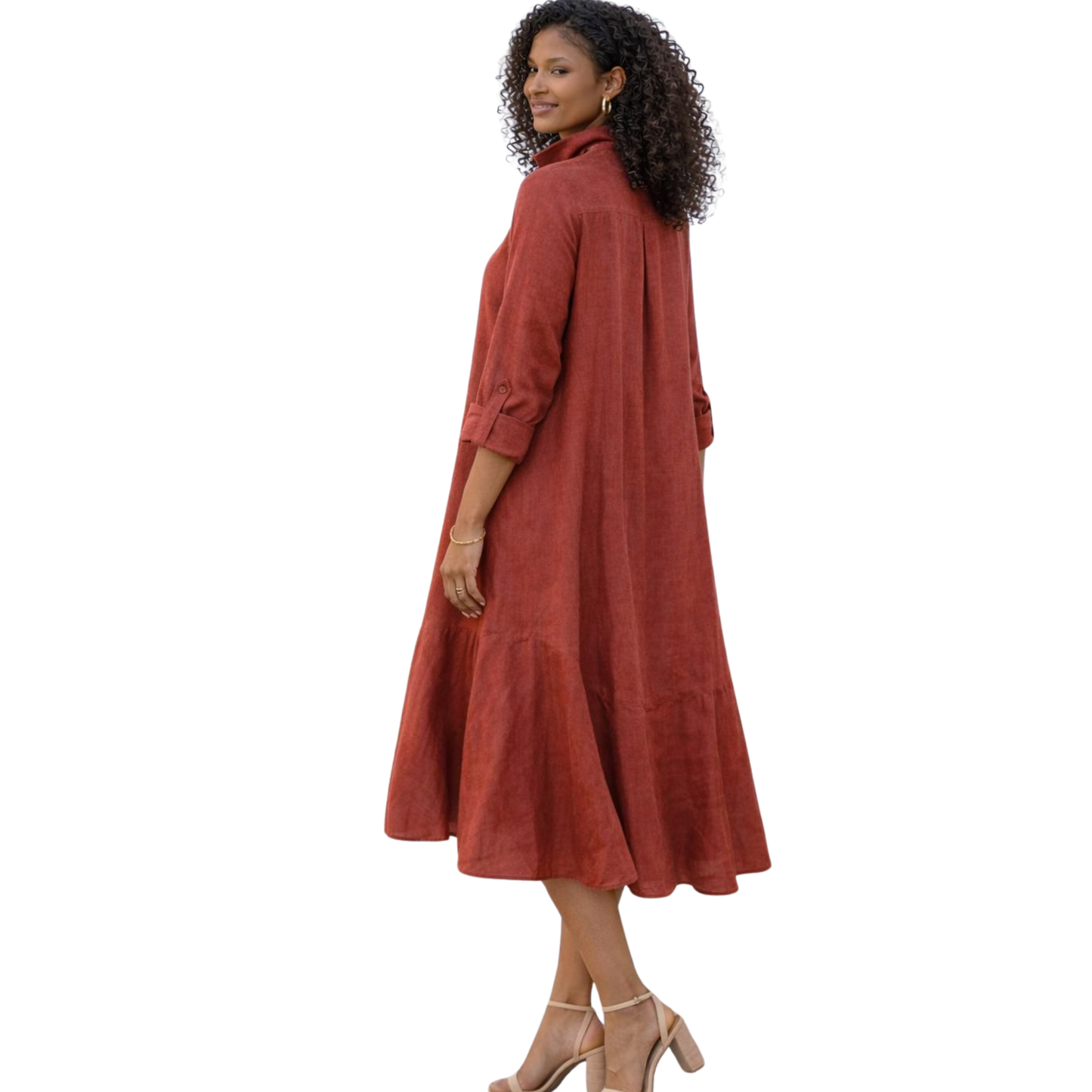 Isla Linen Bias Midi Dress