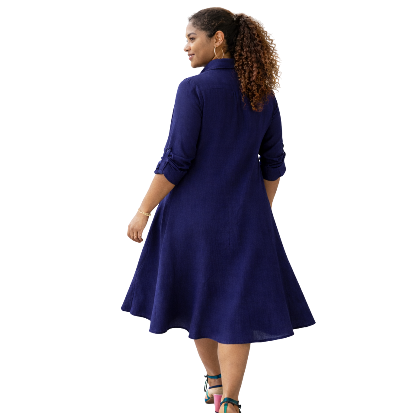 Isla Linen Bias Midi Dress