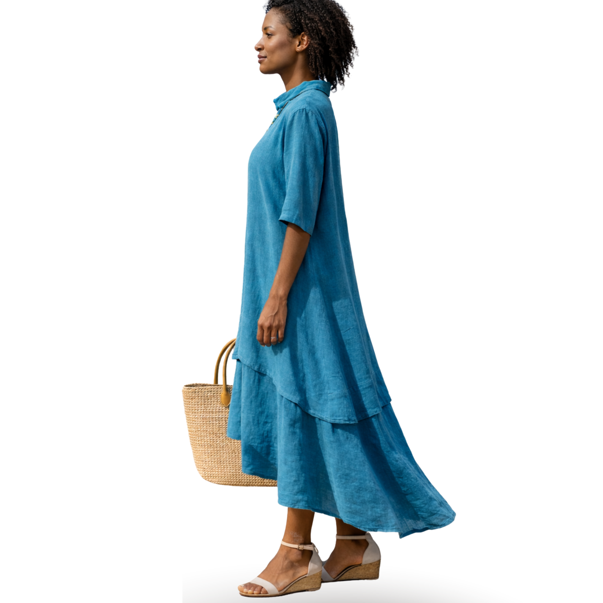 Marisa 100% Linen Layered Kaftan Dress – Luxury Resort Wear