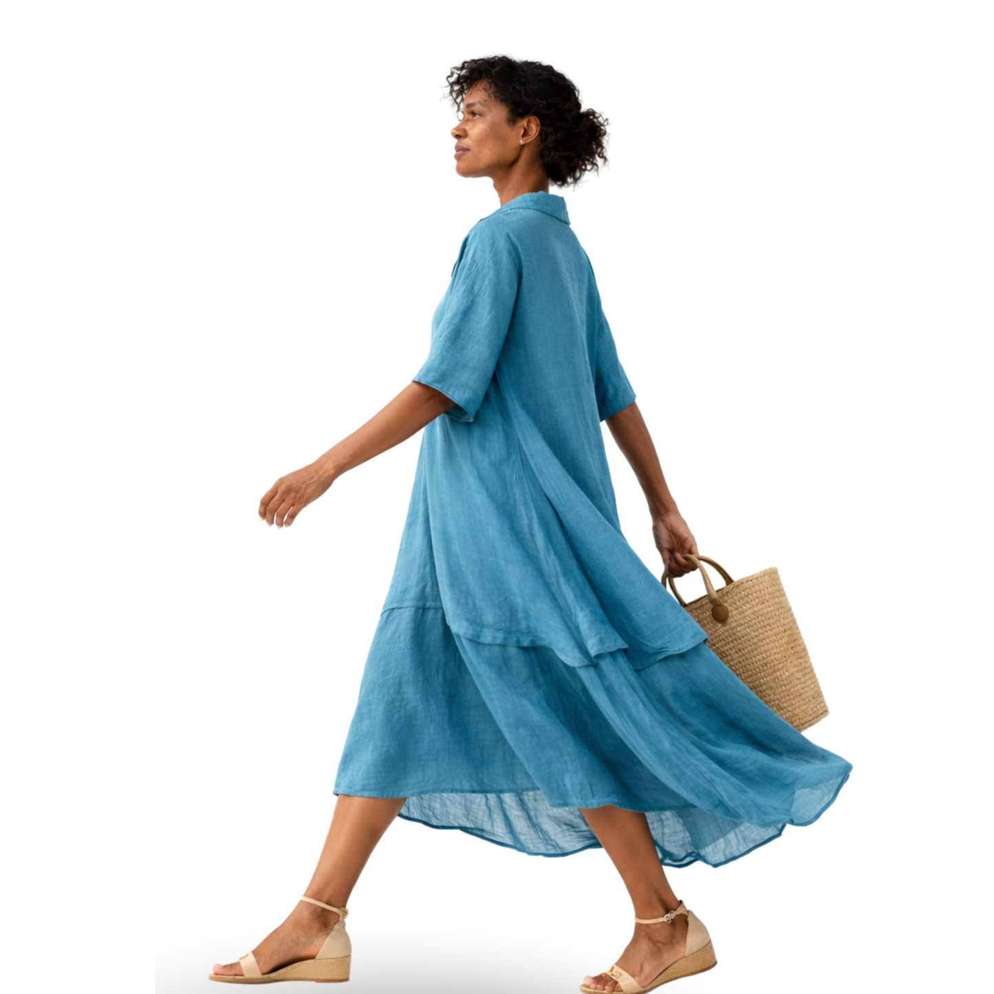 Marisa 100% Linen Layered Kaftan Dress – Luxury Resort Wear
