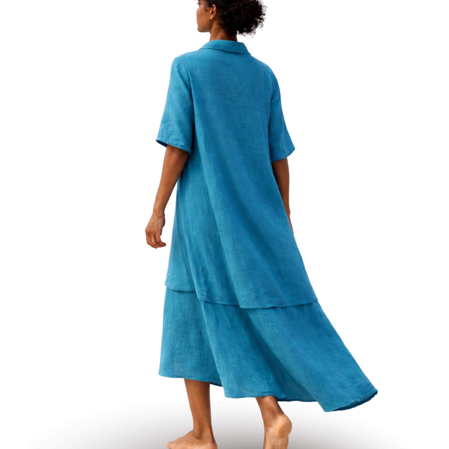 Marisa 100% Linen Layered Kaftan Dress – Luxury Resort Wear