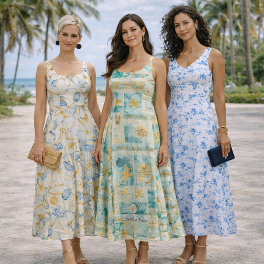 Janna Sleeveless Linen A-Line Midi Dress Artist Series