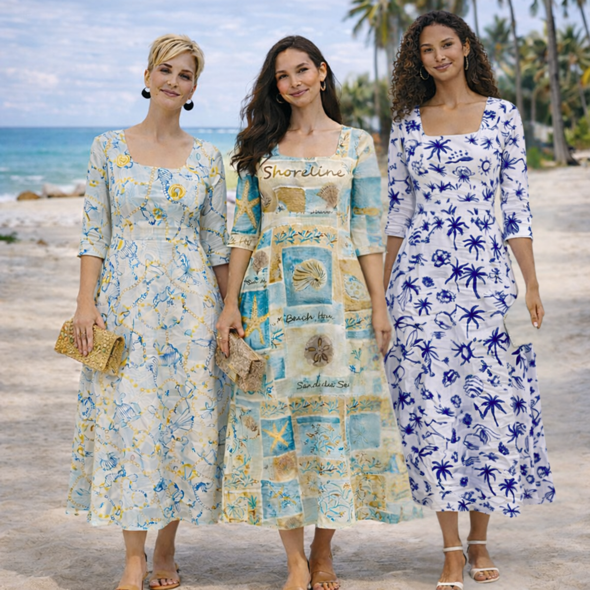 Linen Pocket Midi Dress Artist Series