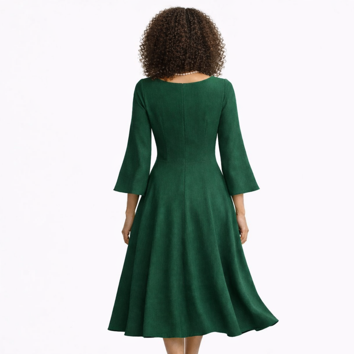 Azure Grace Linen Midi Dress