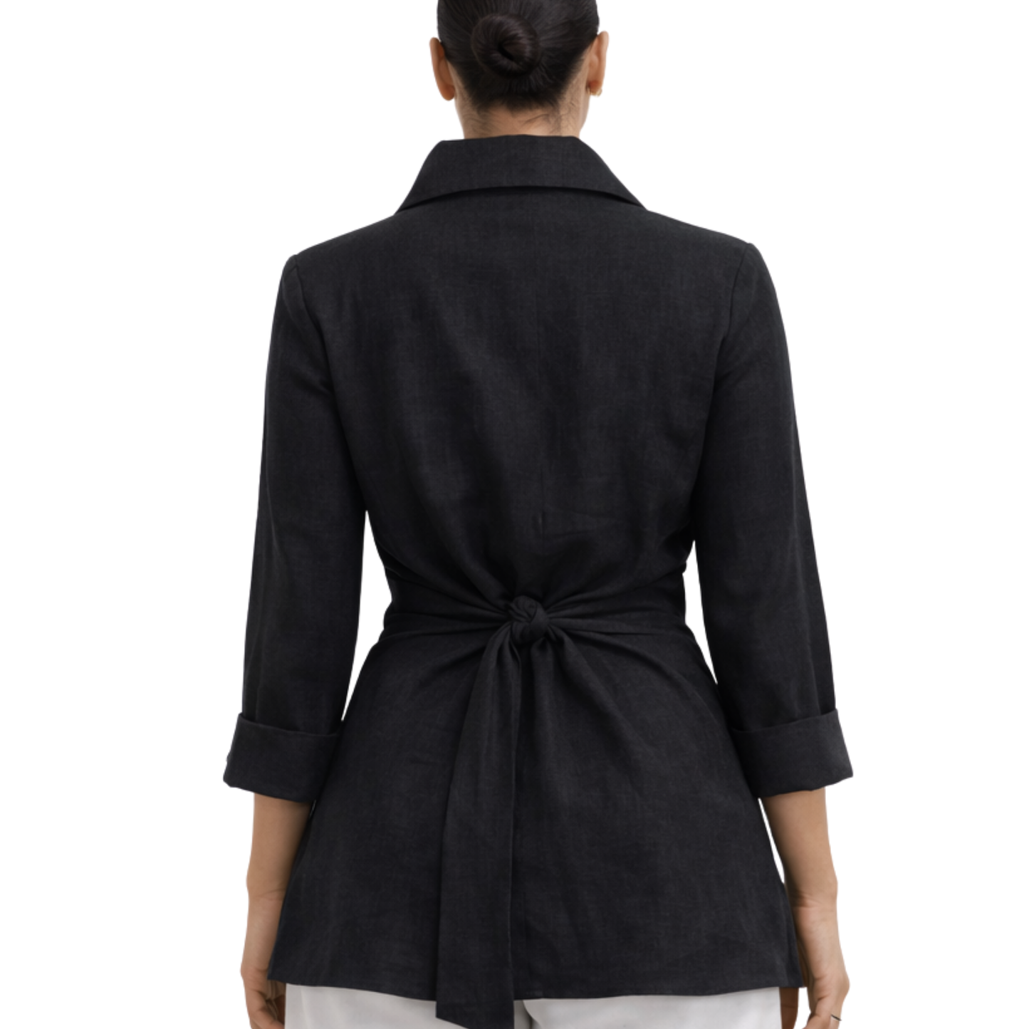 Linen Tie Front Jacket
