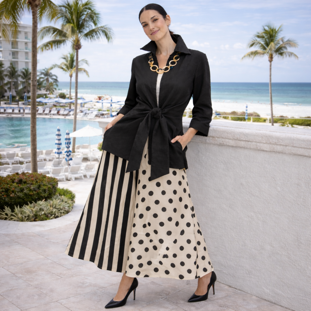 Linen Tie Front Jacket