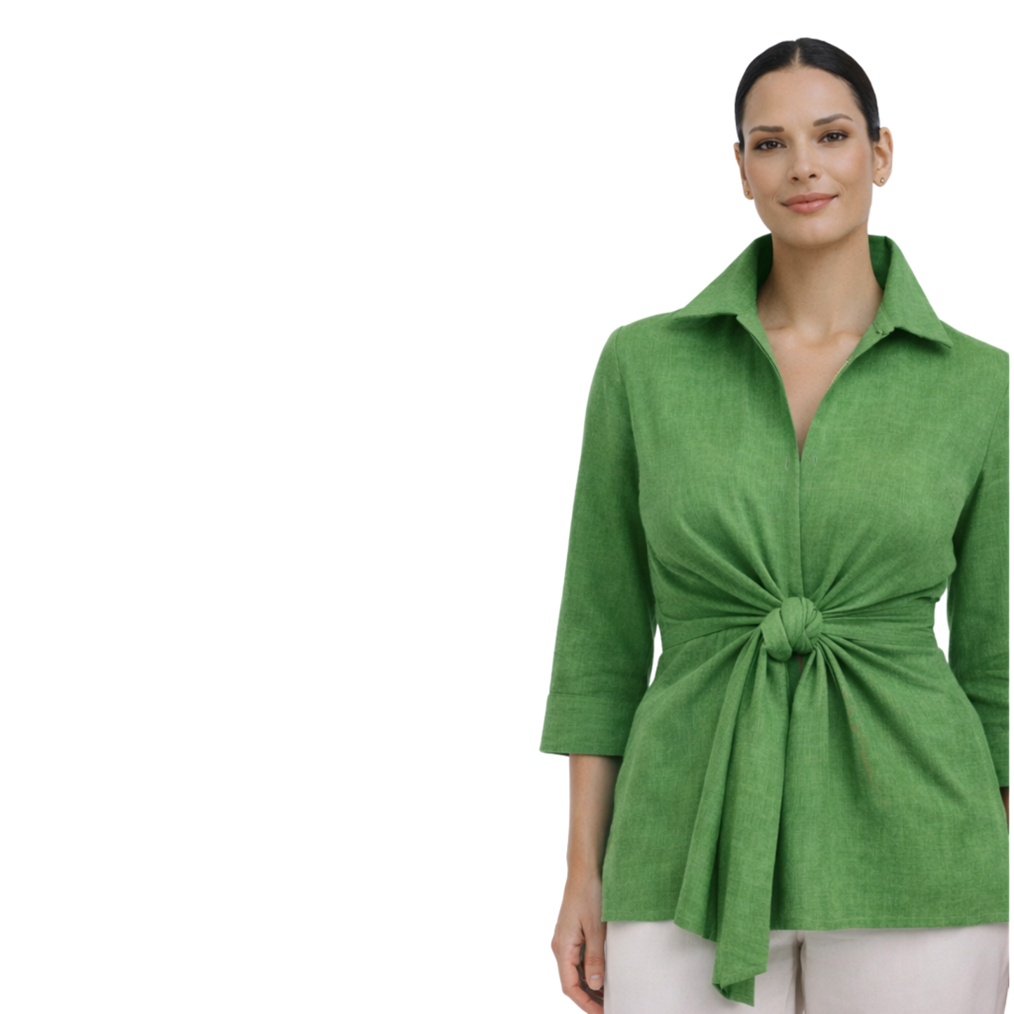Linen Tie Front Jacket