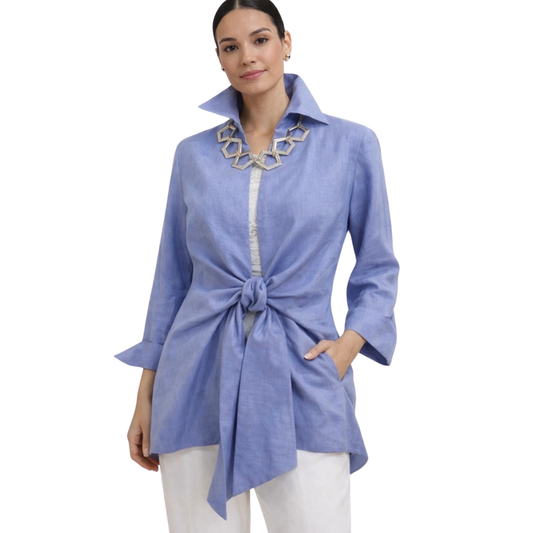 Linen Tie Front Jacket