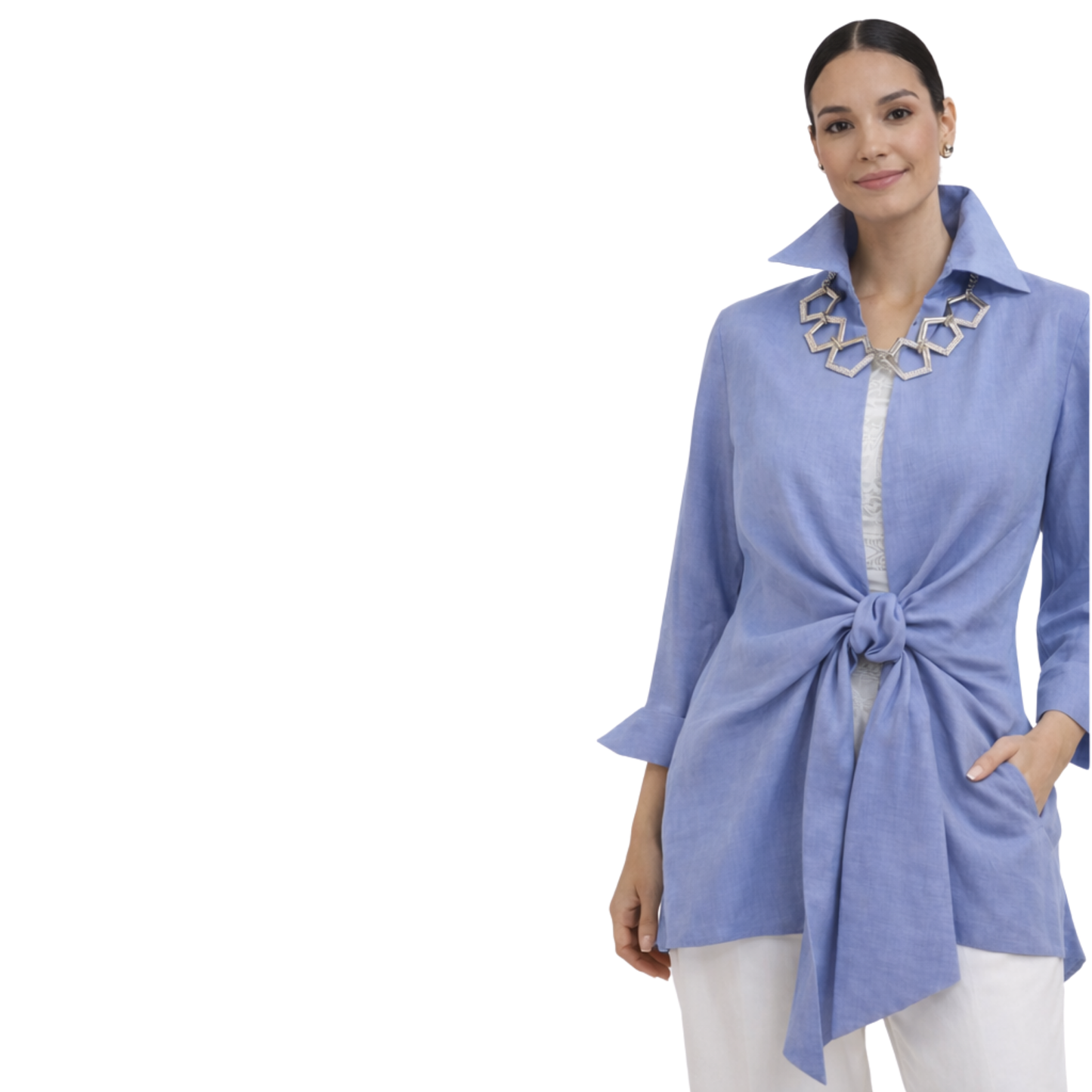 Linen Tie Front Jacket