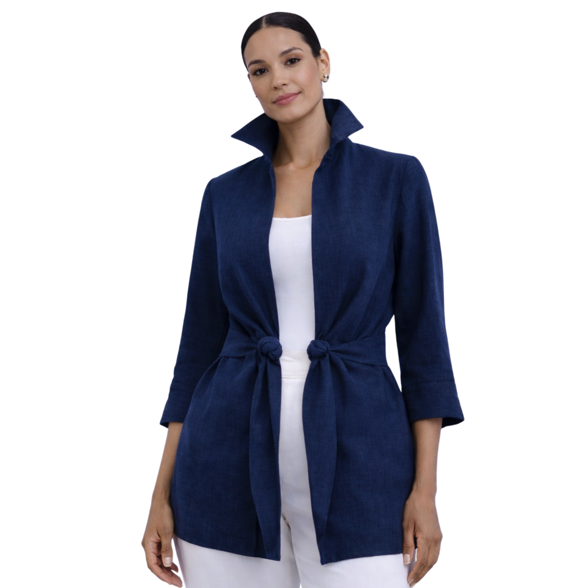Linen Tie Front Jacket