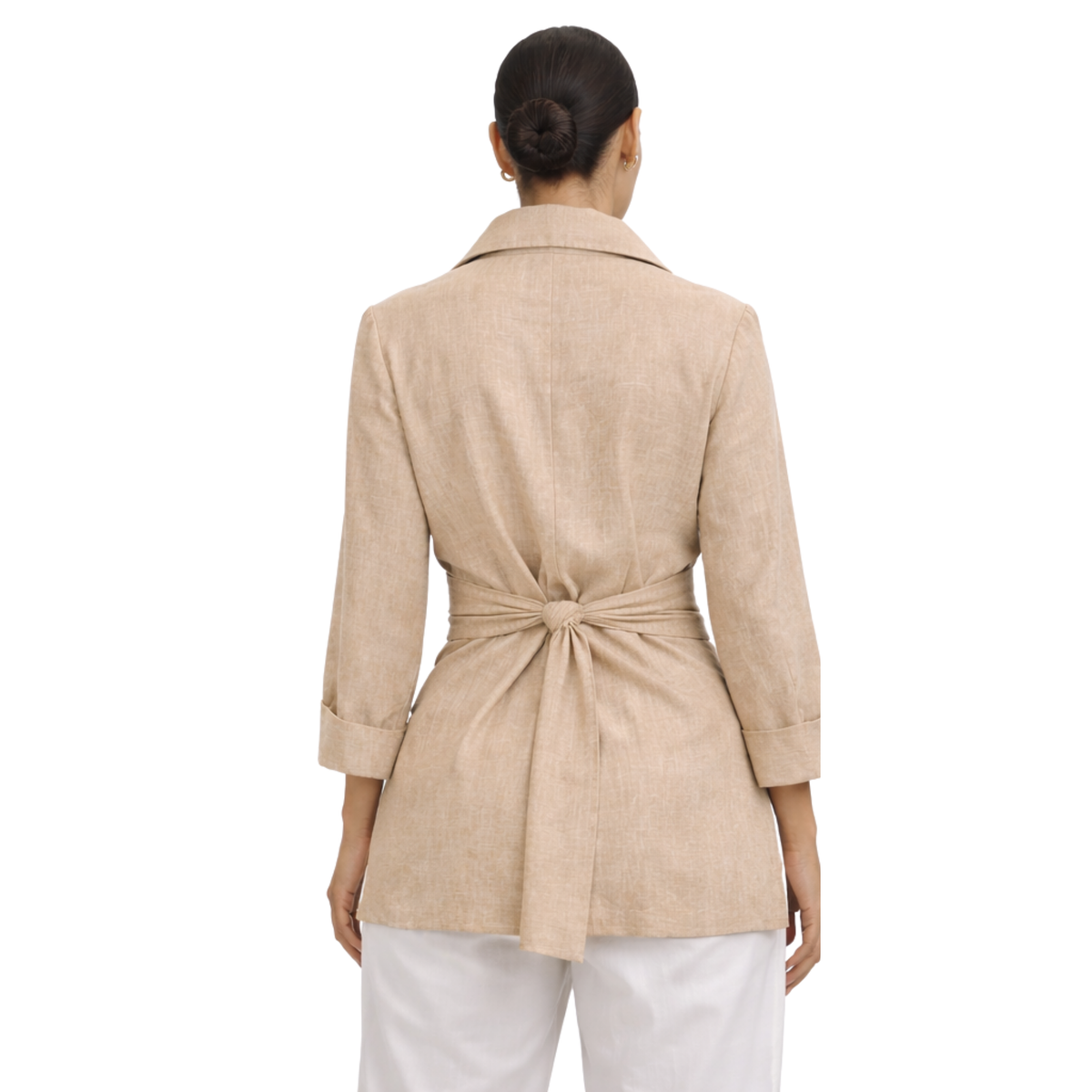 Linen Tie Front Jacket