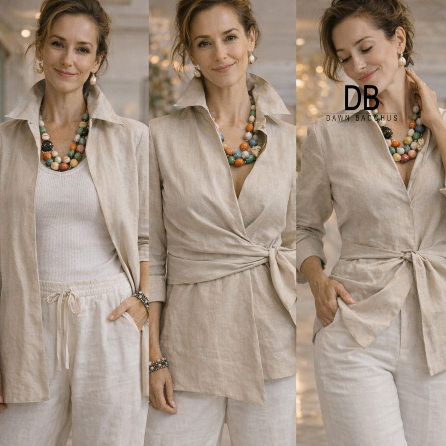 Linen Tie Front Jacket