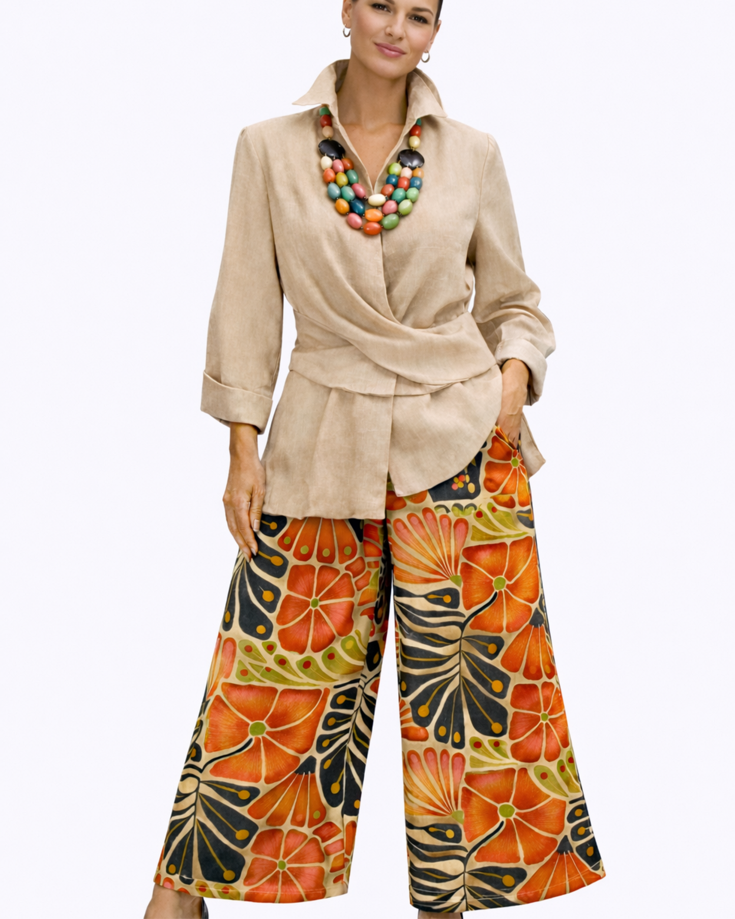 Linen Tie Front Jacket