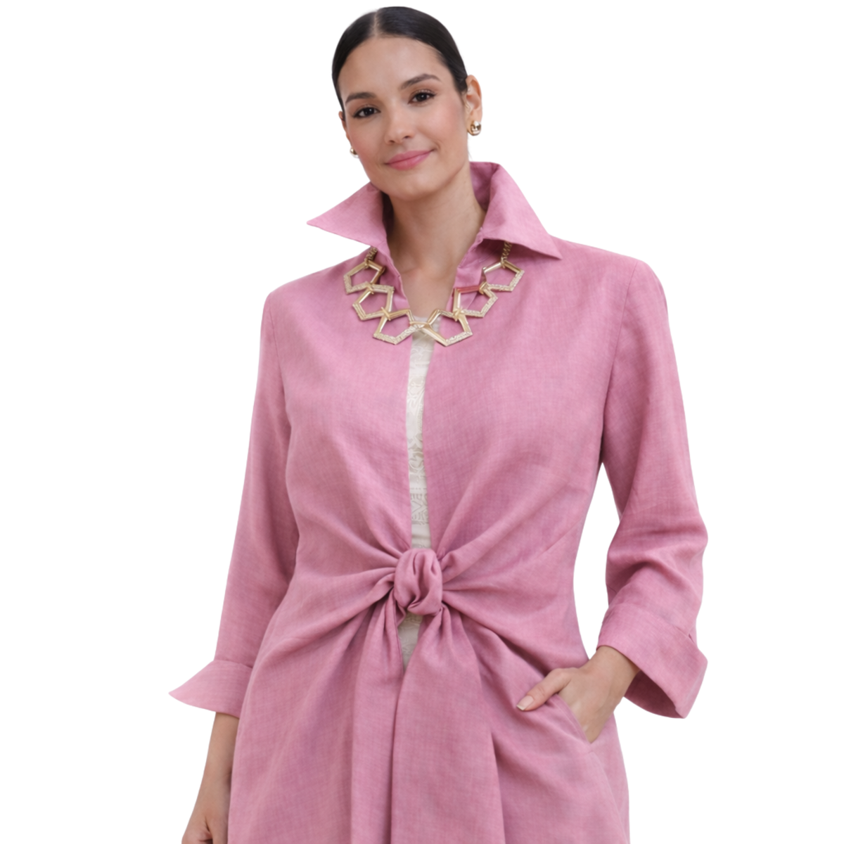 Linen Tie Front Jacket