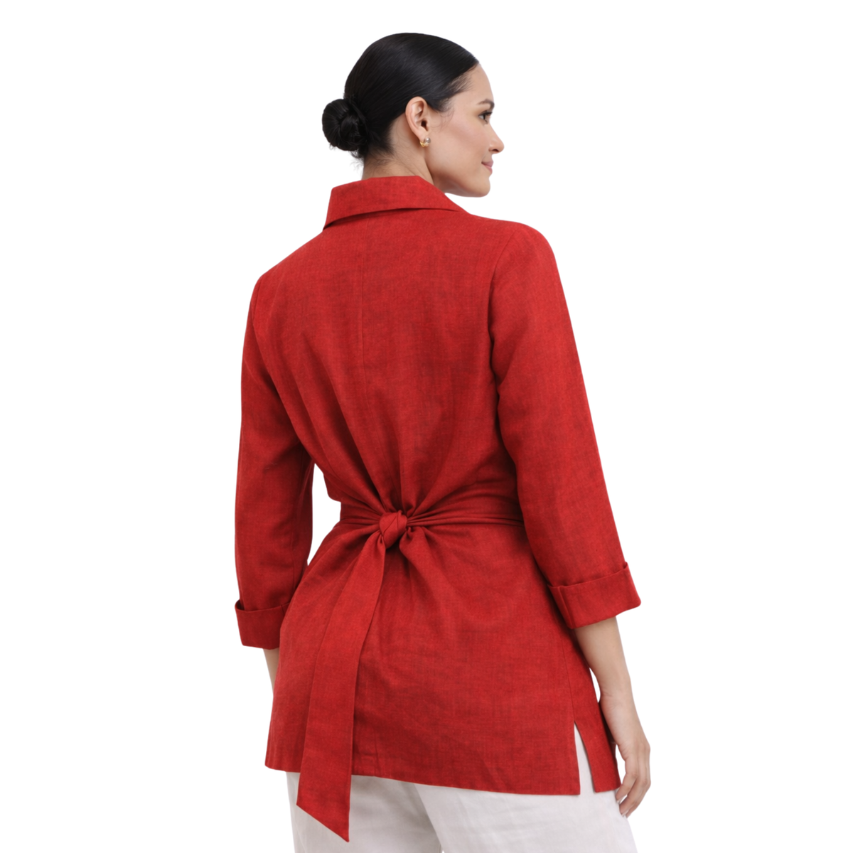 Linen Tie Front Jacket