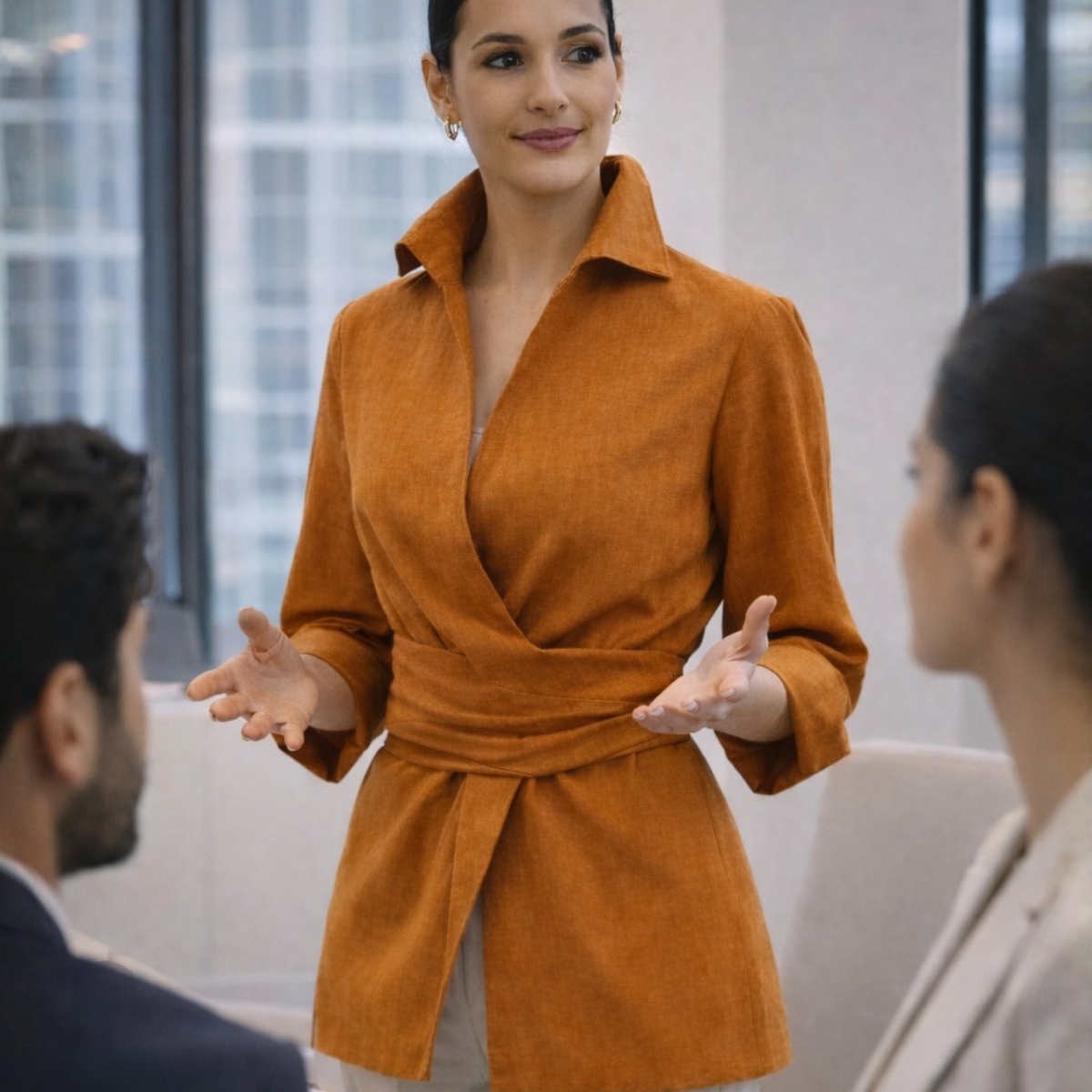 Linen Tie Front Jacket