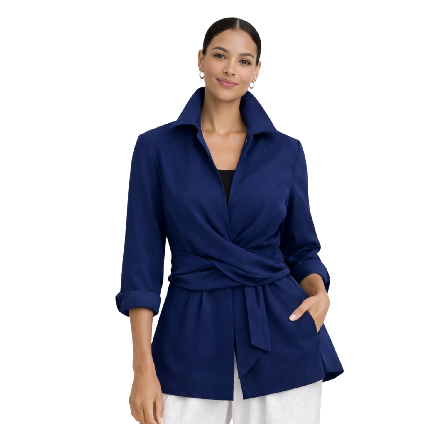 Linen Tie Front Jacket