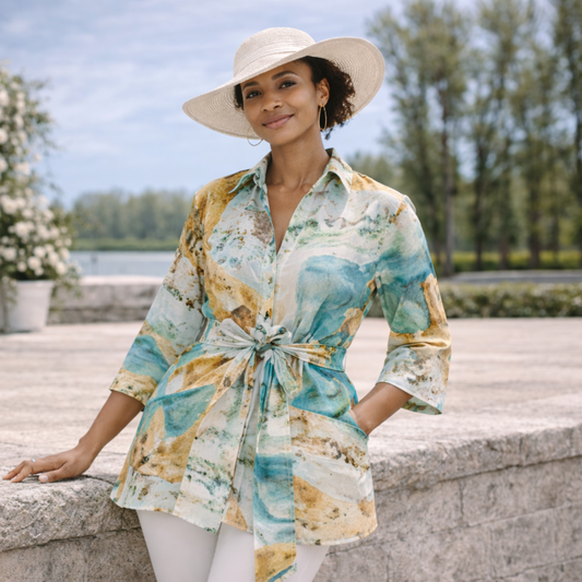 Luxe Buckle Wrap Blouse Artist Series