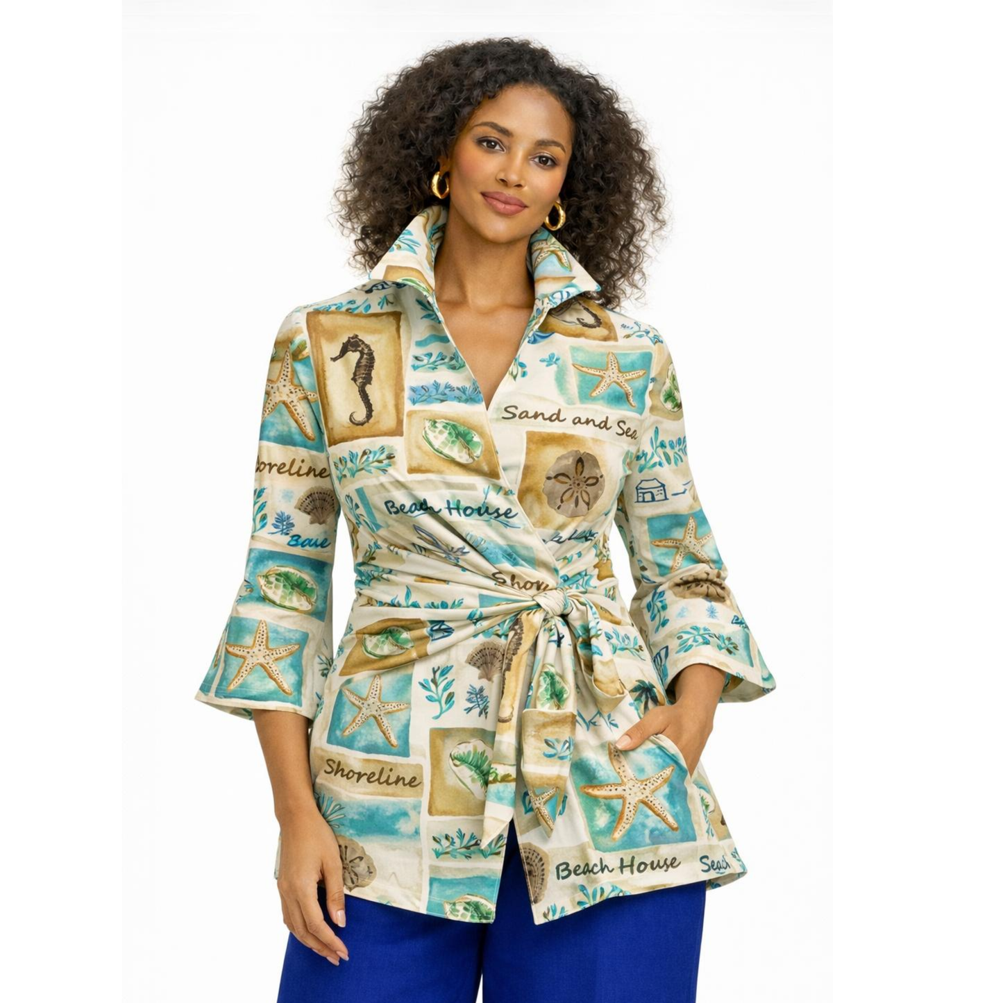 Becky Luxe Buckle Wrap Blouse Artist Series